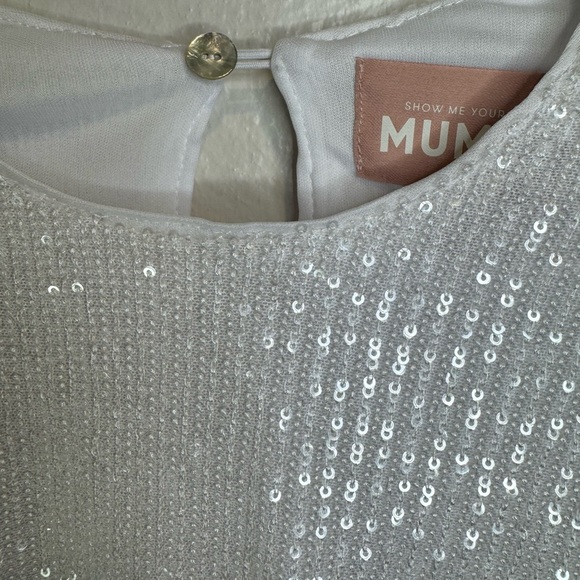 NWT SHOW ME YOUR MUMU Good Times Top in White Sequins Size S - Picture 9 of 10